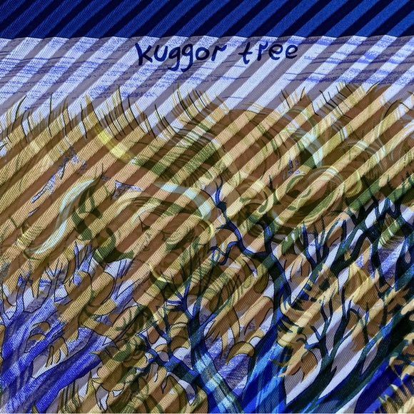 Hermes Kuggor Tree Pleated Plisse Silk Scarf - Picture 4 of 16